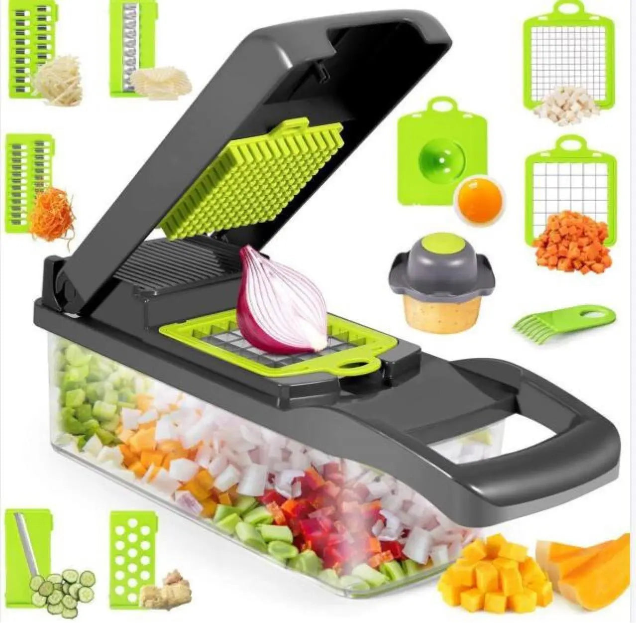 12 In 1 Manual Vegetable Chopper Kitchen Gadgets Food Chopper Onion Cutter Vegetable Slicer M.Noor