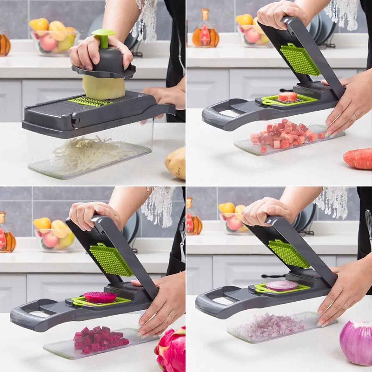 12 In 1 Manual Vegetable Chopper Kitchen Gadgets Food Chopper Onion Cutter Vegetable Slicer M.Noor