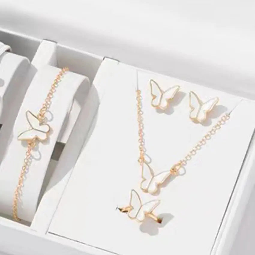 2024 New Fashion Commuter Simple Casual Style Jewelry Butterfly Suit Women's All-match Double Love Jewelry In Stock My store 1