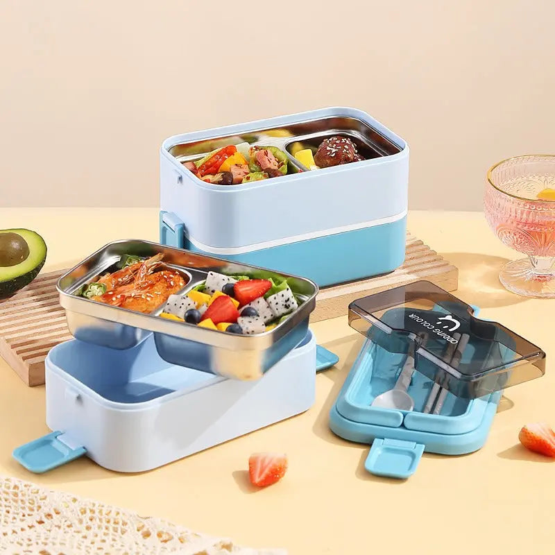 304 stainless steel lunch bento box heating portable fast food insulation multi-layer microwave lunch box