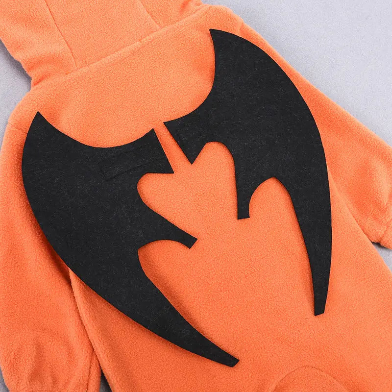 Autumn And Winter Clothes Baby Onesie Baby Halloween Pumpkin Hooded Onesie Baby Performance Clothes Outing Clothes