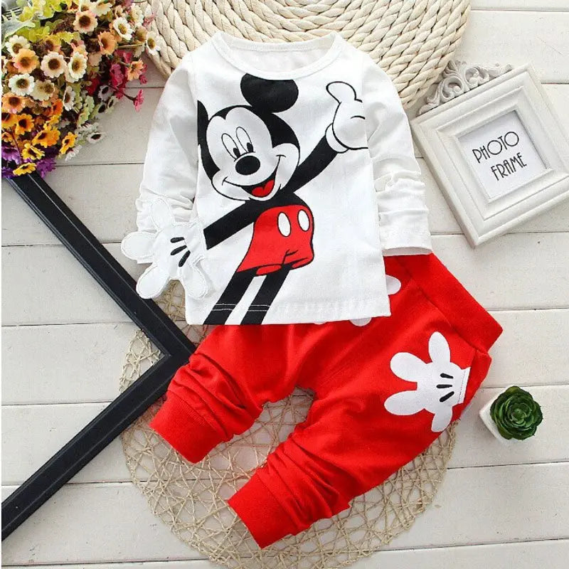 Baby Boys Clothes Spring Autumn Cartoon Leisure Long Sleeved T-shirts + Pants Newborn Baby Girl Clothes Kids Bebes Suits eprolo