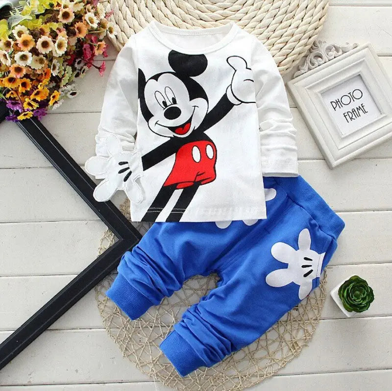 Baby Boys Clothes Spring Autumn Cartoon Leisure Long Sleeved T-shirts + Pants Newborn Baby Girl Clothes Kids Bebes Suits eprolo