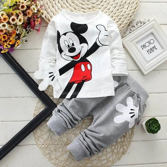 Baby Boys Clothes Spring Autumn Cartoon Leisure Long Sleeved T-shirts + Pants Newborn Baby Girl Clothes Kids Bebes Suits eprolo