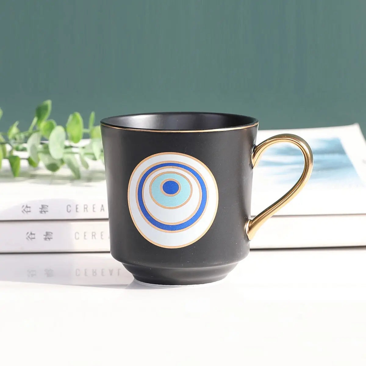 Big eyes mug ceramic water cup ins simple cup