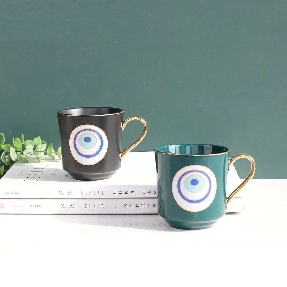 Big eyes mug ceramic water cup ins simple cup