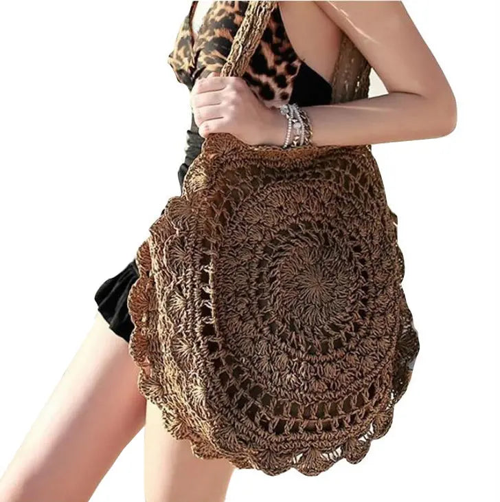 Bohemian Straw Bags Vintage Rattan Bag Handmade Kintted Travel Bags eprolo