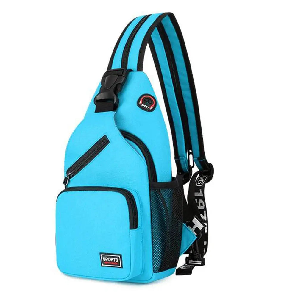 Casual Plain Large Capacity Chest Bags Women Waterproof Multi-Pocket Knapsacks Versatile Oxford Cloth Backpacks