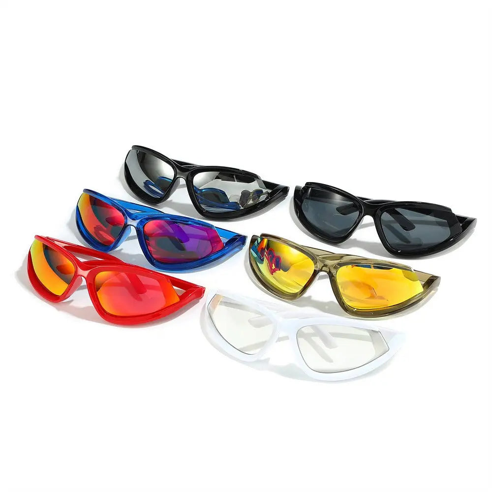 Cat-eye sunglasses European and American personality Y2K colorful coated hip-hop sports fashion glasses eprolo