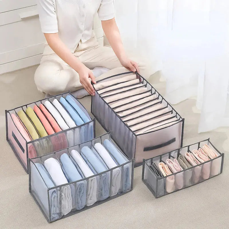 Clothes Organizer Trousers Clothes Jeans Storage Box Wardrobe Clothes Organizer Underwear Bra Socks Artifact Compartment Box