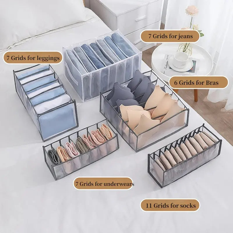 Clothes Organizer Trousers Clothes Jeans Storage Box Wardrobe Clothes Organizer Underwear Bra Socks Artifact Compartment Box