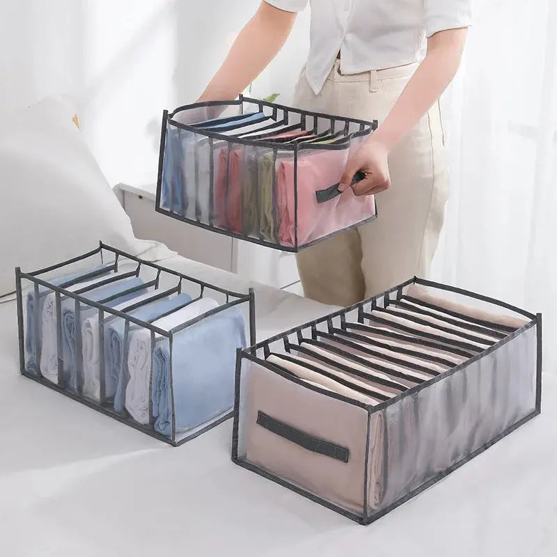 Clothes Organizer Trousers Clothes Jeans Storage Box Wardrobe Clothes Organizer Underwear Bra Socks Artifact Compartment Box