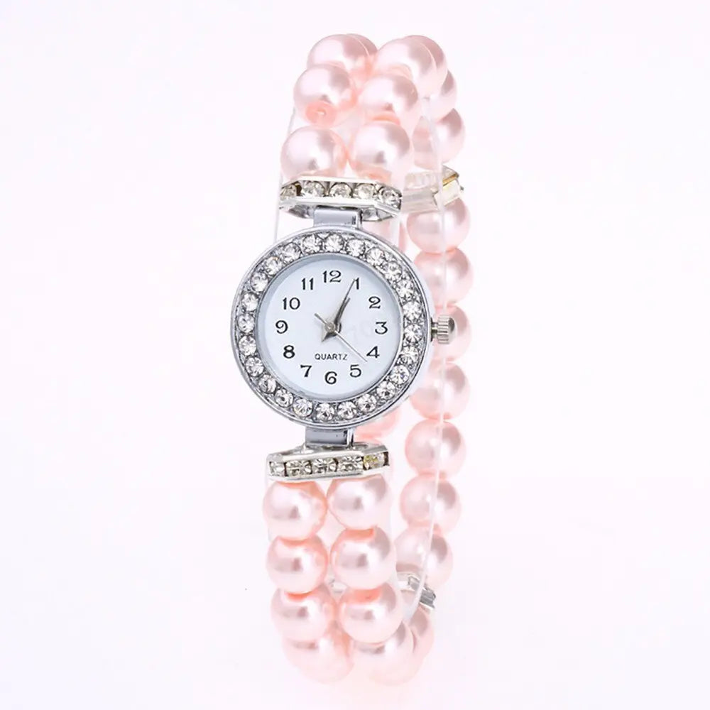 Crystal Watch Fashion Women Watch Pearl String Watch Strap Quartz Bracelet Watch models Female Clock Ladies damenuhr reloj mujer eprolo