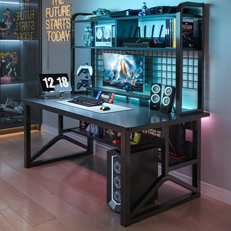 E-sports Table And Chair Combination Workbench Desk Bookshelf Integrated Home Student Learning Writing Desk Desktop Computer Table My store 1