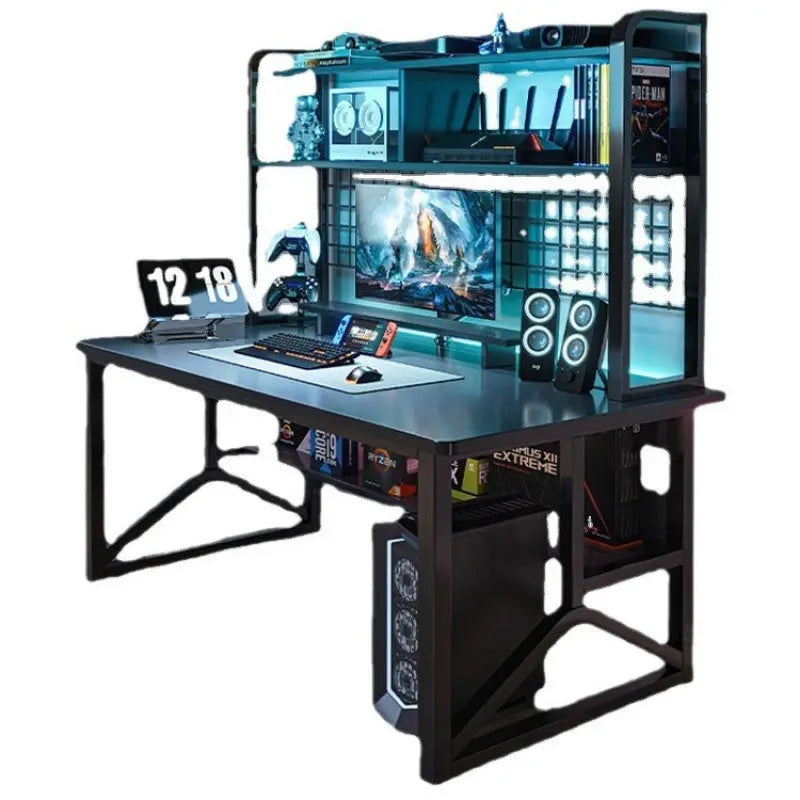 E-sports Table And Chair Combination Workbench Desk Bookshelf Integrated Home Student Learning Writing Desk Desktop Computer Table My store 1