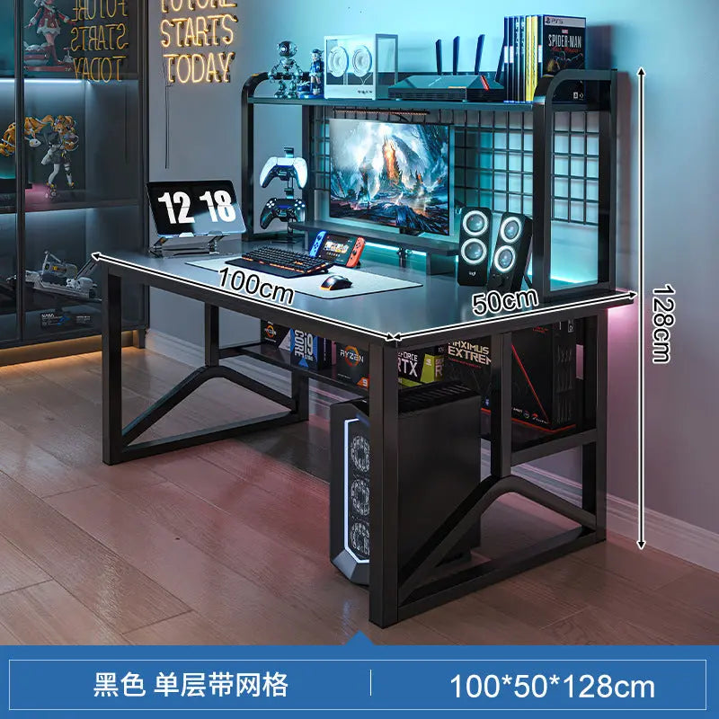 E-sports Table And Chair Combination Workbench Desk Bookshelf Integrated Home Student Learning Writing Desk Desktop Computer Table My store 1