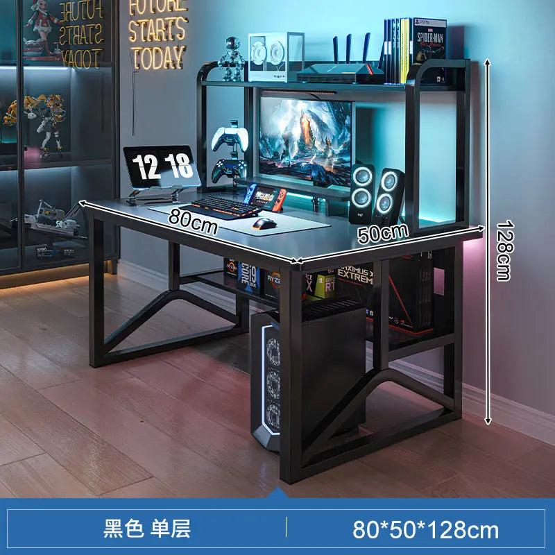 E-sports Table And Chair Combination Workbench Desk Bookshelf Integrated Home Student Learning Writing Desk Desktop Computer Table My store 1