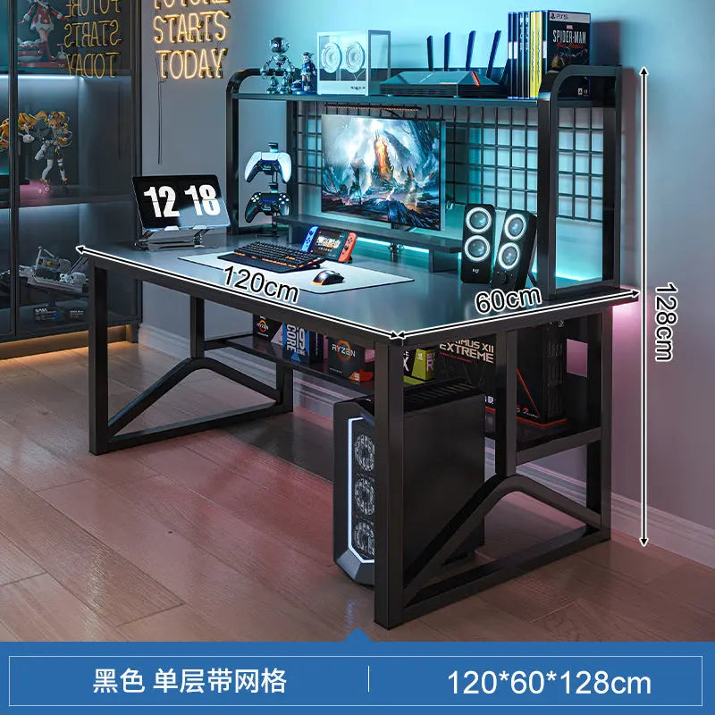 E-sports Table And Chair Combination Workbench Desk Bookshelf Integrated Home Student Learning Writing Desk Desktop Computer Table My store 1