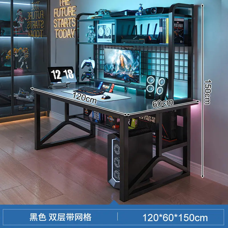 E-sports Table And Chair Combination Workbench Desk Bookshelf Integrated Home Student Learning Writing Desk Desktop Computer Table My store 1