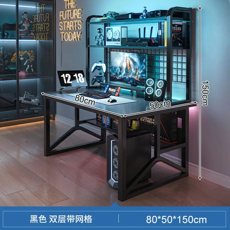 E-sports Table And Chair Combination Workbench Desk Bookshelf Integrated Home Student Learning Writing Desk Desktop Computer Table My store 1