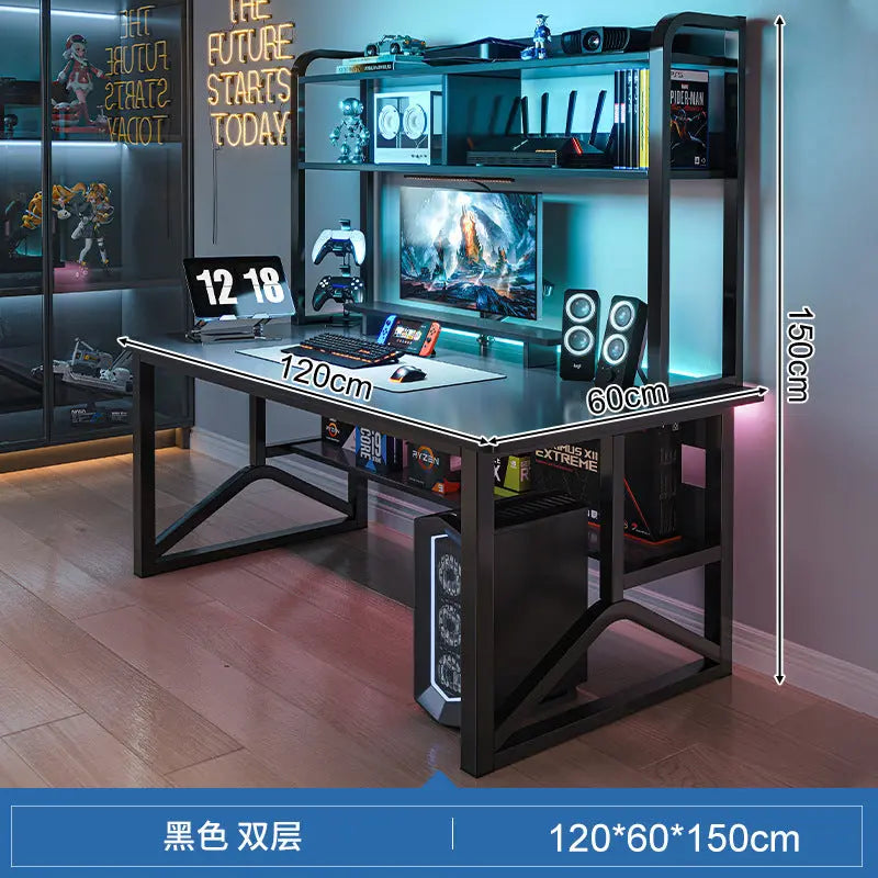 E-sports Table And Chair Combination Workbench Desk Bookshelf Integrated Home Student Learning Writing Desk Desktop Computer Table My store 1