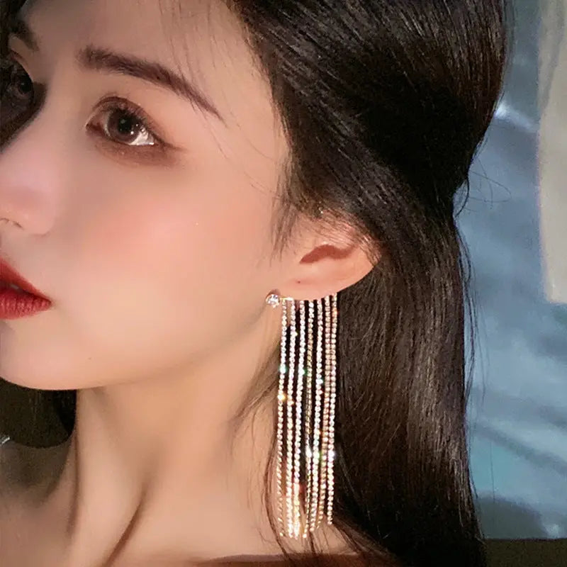 Fashionable And Simple Long Tassel Earrings M.Noor