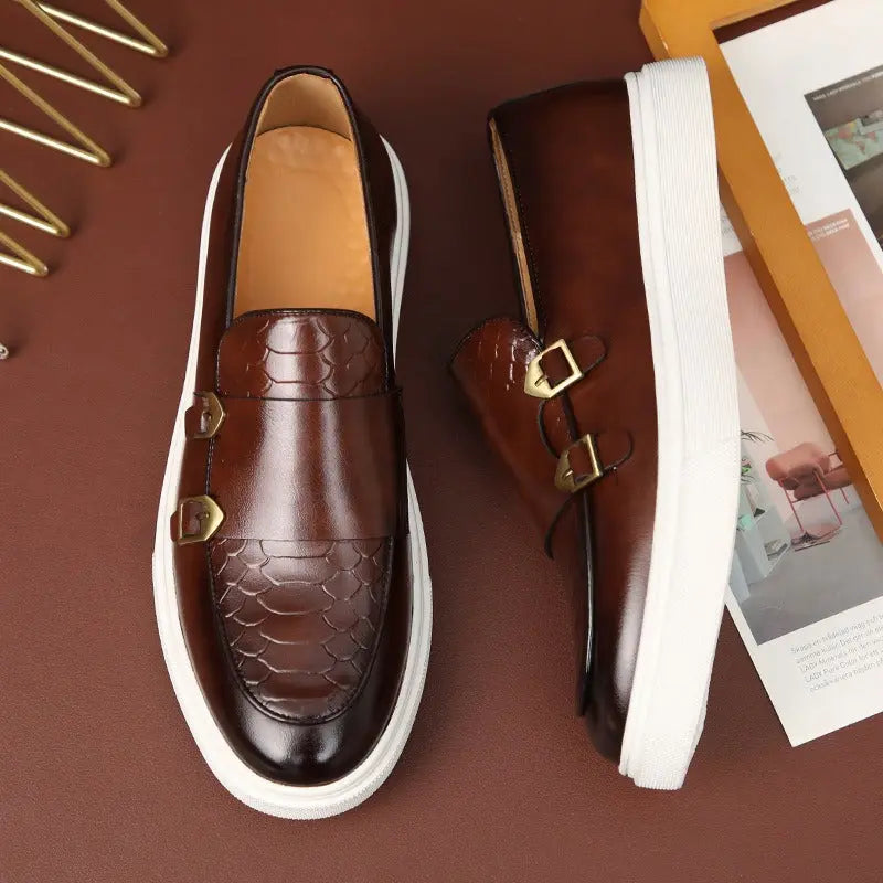 Fashionable casual leather shoes for men's shoes and men's board shoes