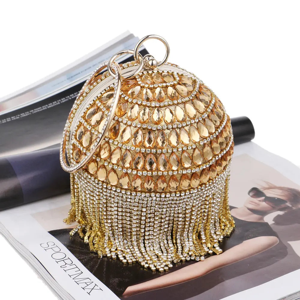 Fringe Evening Bags Ladies Fashion Ball Round Tote Bag Banquet Dress Evening Bags eprolo