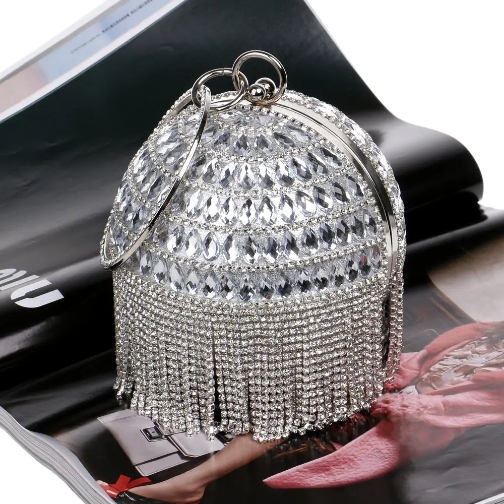 Fringe Evening Bags Ladies Fashion Ball Round Tote Bag Banquet Dress Evening Bags eprolo