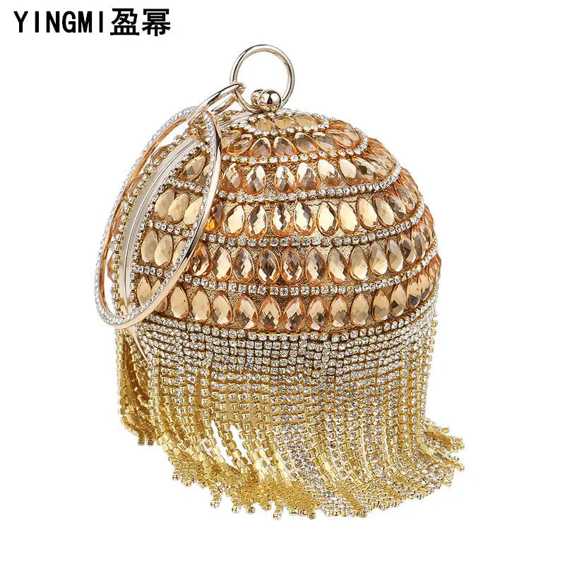 Fringe Evening Bags Ladies Fashion Ball Round Tote Bag Banquet Dress Evening Bags eprolo