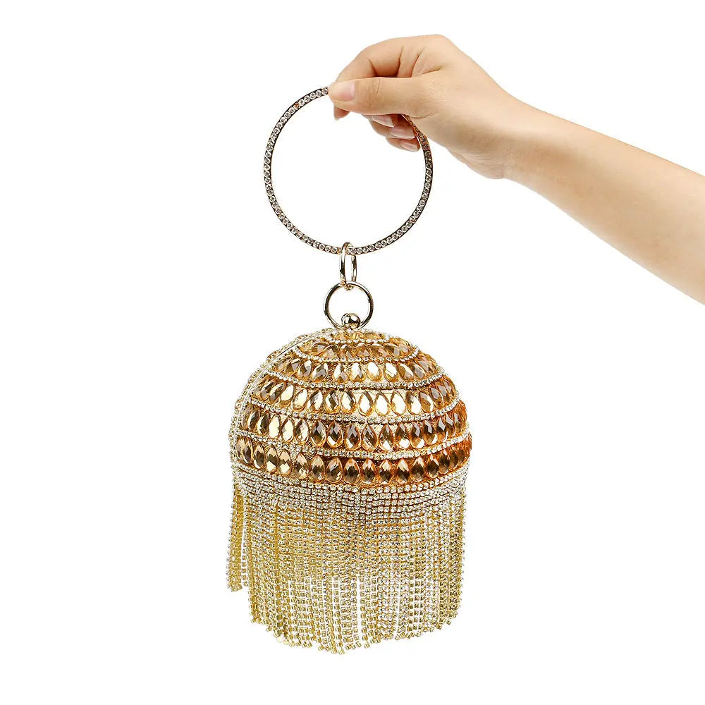 Fringe Evening Bags Ladies Fashion Ball Round Tote Bag Banquet Dress Evening Bags eprolo