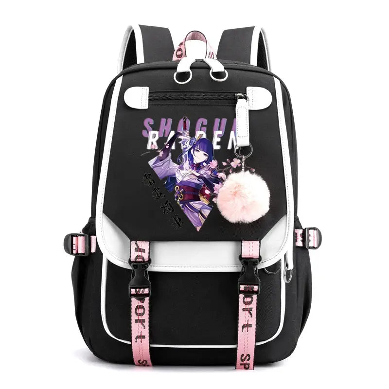 Genshin Impact Backpack for Student Schoolbag Women Genshin Impact Game Canvas Backpack with Keychain Drop Shipping Backpacks