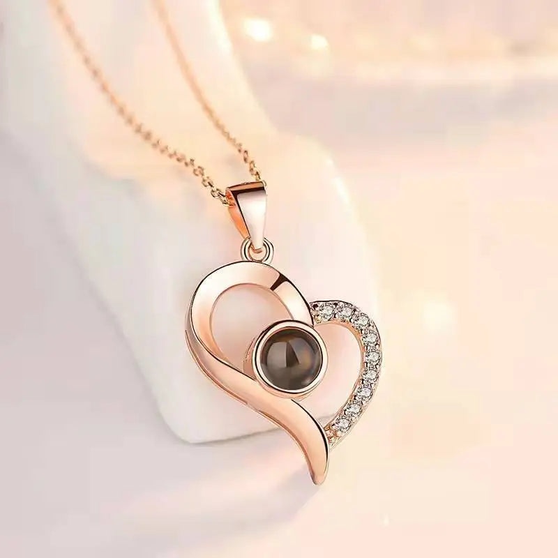 Hot Valentine's Day Gifts Metal Rose Jewelry Gift Box Necklace For Wedding Girlfriend Necklace Gifts