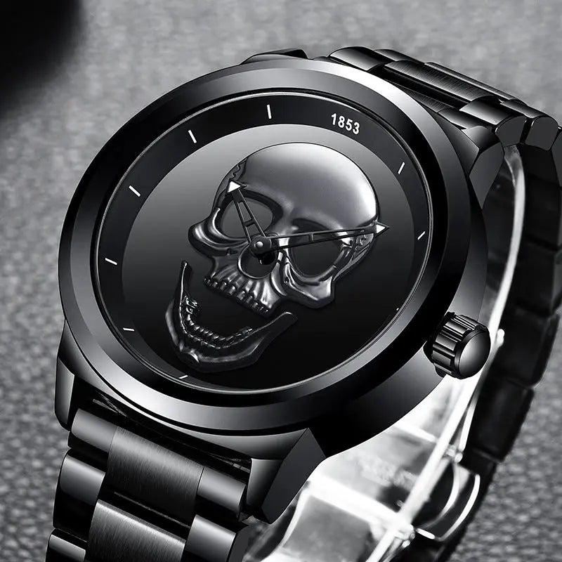 LIGE Simple Skull Stereoscopic Watch eprolo