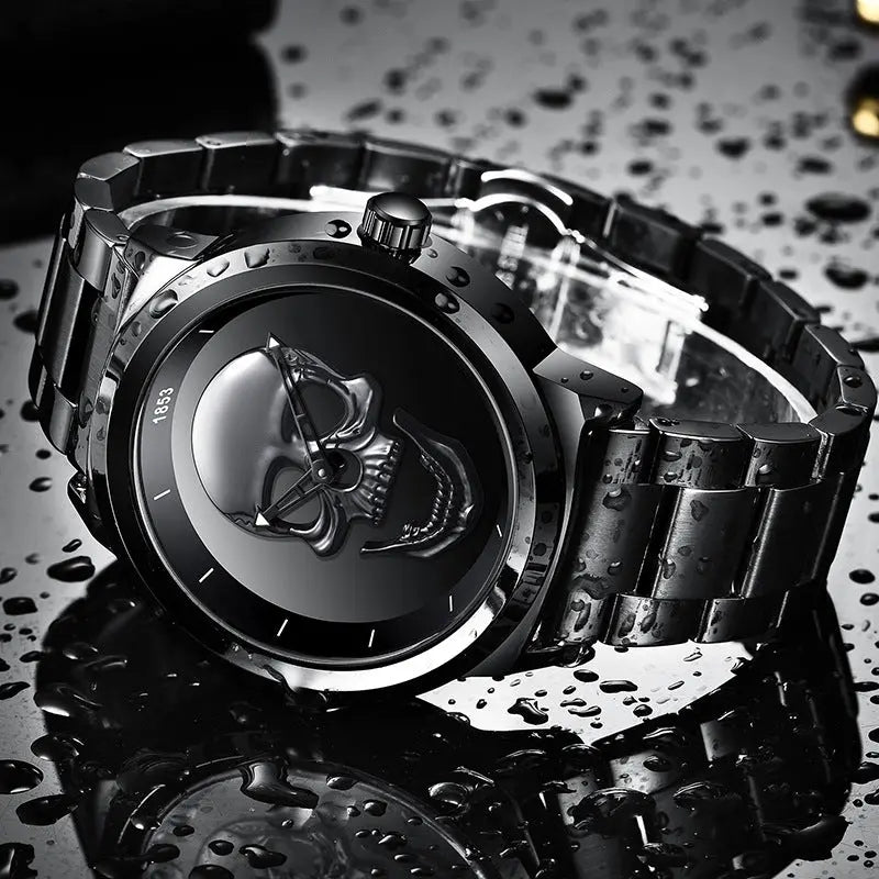 LIGE Simple Skull Stereoscopic Watch eprolo