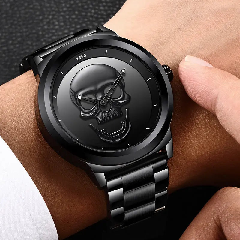 LIGE Simple Skull Stereoscopic Watch eprolo