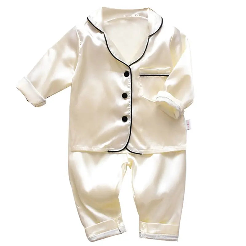 LJW Children's pajamas set Baby suit Kids Clothes Toddler Boys Girls Ice silk satin Tops Pants Set home Wear Kids pajamas eprolo