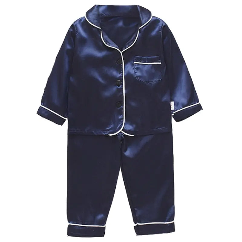 LJW Children's pajamas set Baby suit Kids Clothes Toddler Boys Girls Ice silk satin Tops Pants Set home Wear Kids pajamas eprolo