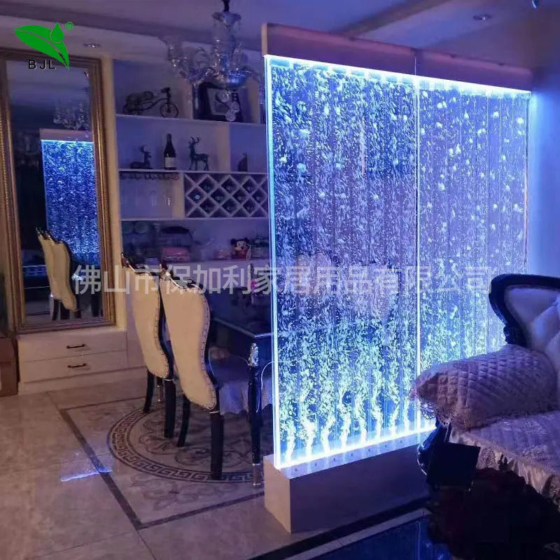 Large Water Curtain Wall Bubble Wall Water Wall Fish Tank Wine Cabinet Acrylic Screen Living Room Decorative Background Entrance Partition My stor 1