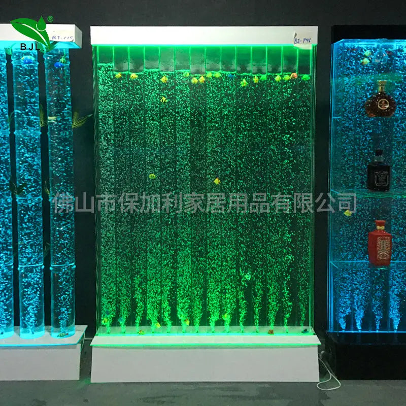 Large Water Curtain Wall Bubble Wall Water Wall Fish Tank Wine Cabinet Acrylic Screen Living Room Decorative Background Entrance Partition My stor 1