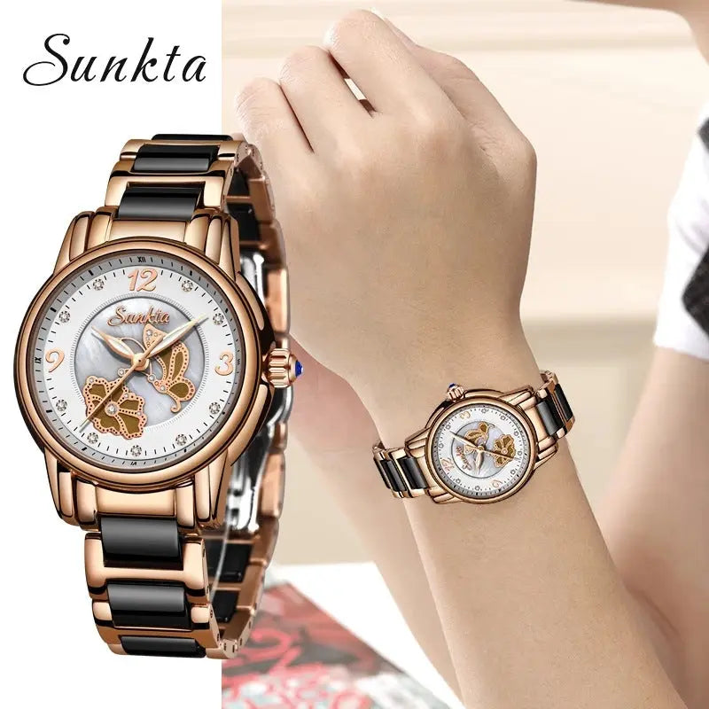 Lige High Quality Ceramic Watch Ladies Watch Exquisite Waterproof Watch eprolo