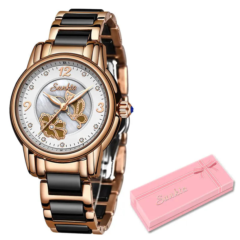 Lige High Quality Ceramic Watch Ladies Watch Exquisite Waterproof Watch eprolo