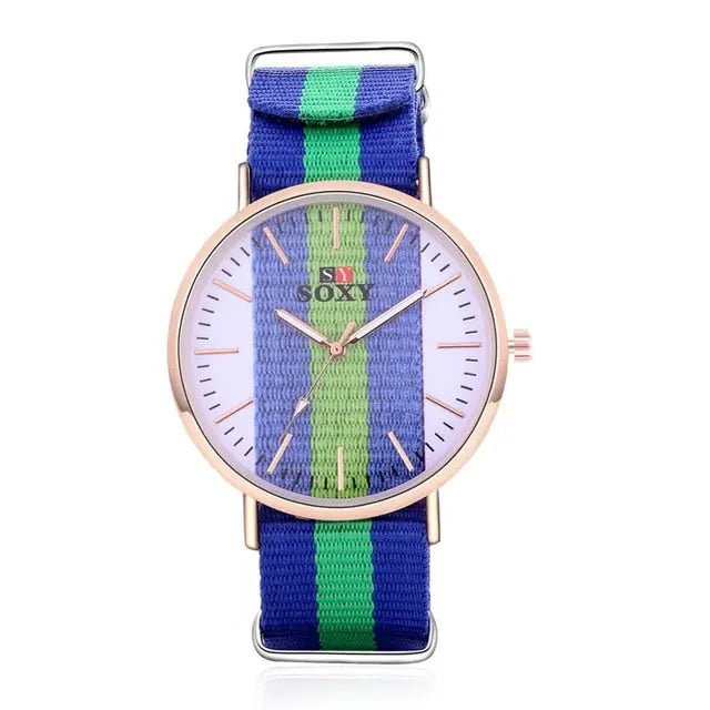 Lovers' Watch Luxury Gold Watch Men Women Watches Nylon Strap Wrist Watch eprolo