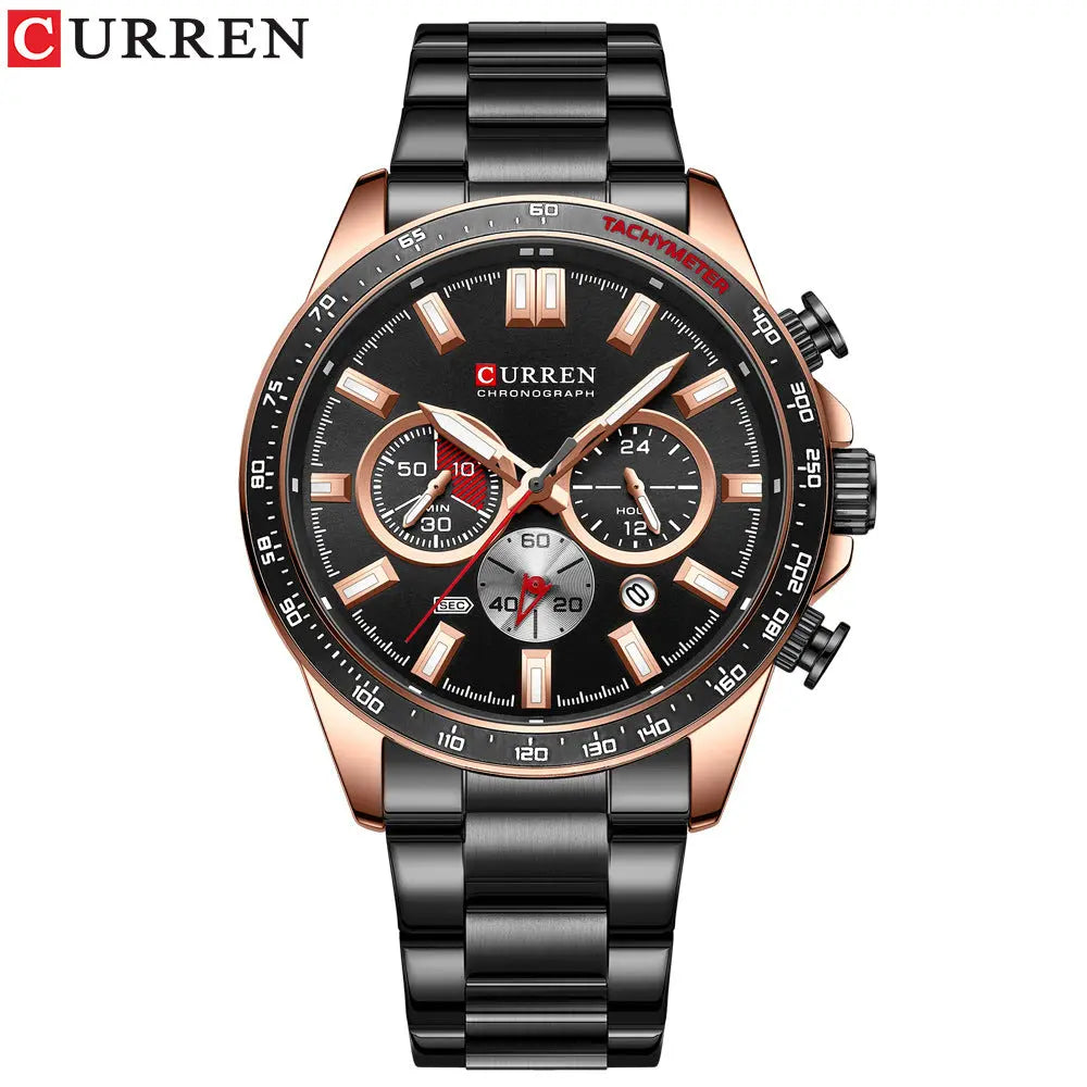 Men's Watch Calendar Watch Steel Band Watch Six Hands Multifunctional Quartz Watch eprolo