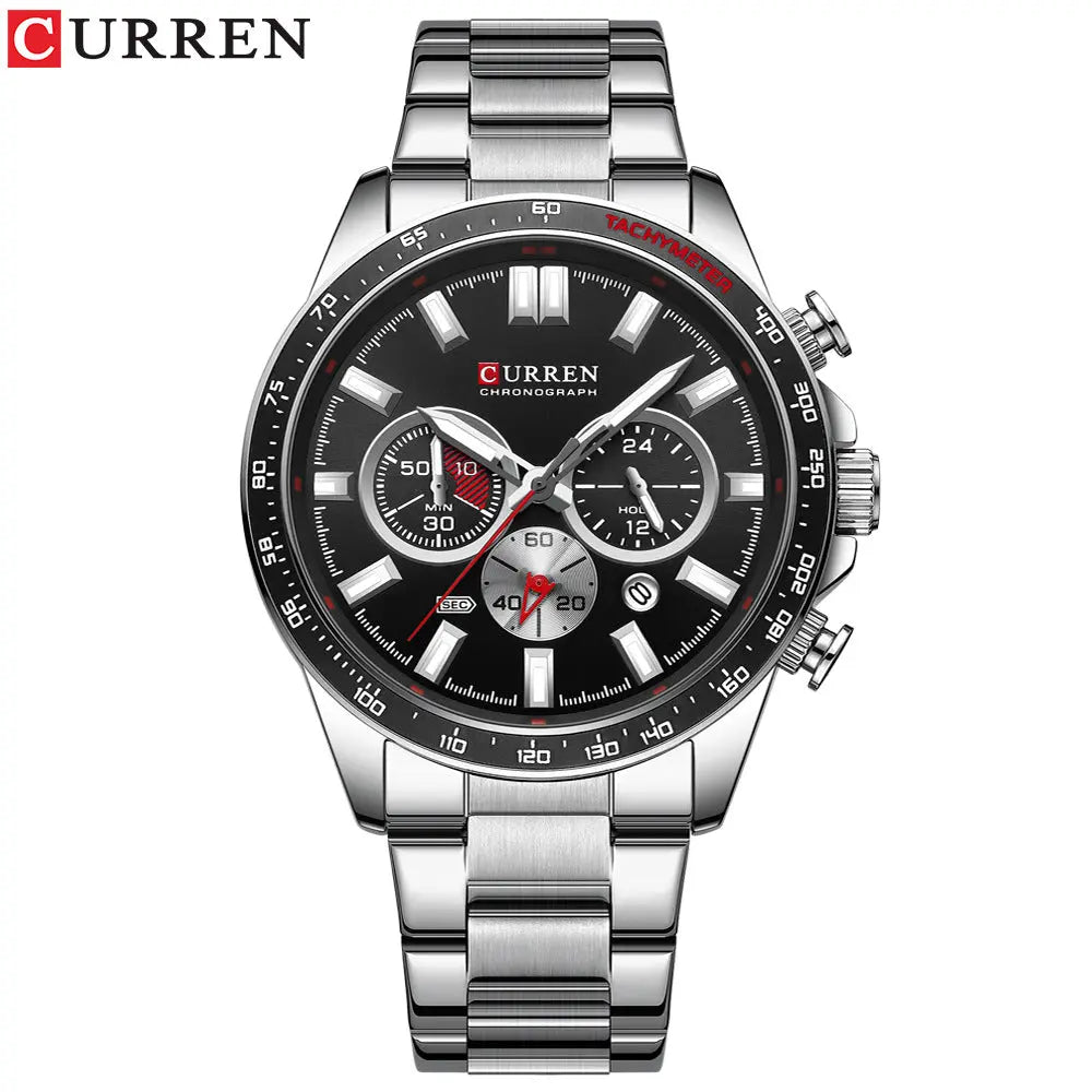 Men's Watch Calendar Watch Steel Band Watch Six Hands Multifunctional Quartz Watch eprolo