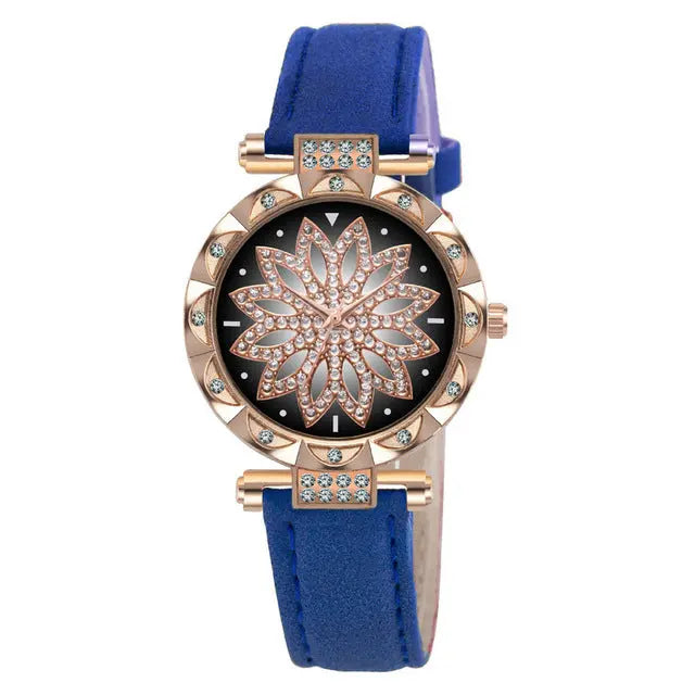 New Fashion Leather Strap Watch Women Quartz Watch Romantic Starry Sky Wrist Watch Bracelet Set for Women Gift Wrist Accessories eprolo