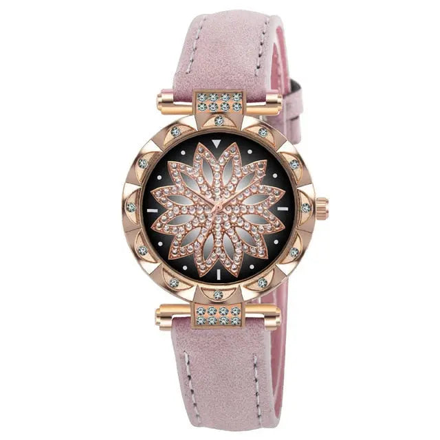 New Fashion Leather Strap Watch Women Quartz Watch Romantic Starry Sky Wrist Watch Bracelet Set for Women Gift Wrist Accessories eprolo