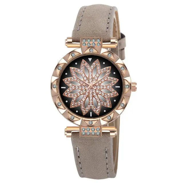 New Fashion Leather Strap Watch Women Quartz Watch Romantic Starry Sky Wrist Watch Bracelet Set for Women Gift Wrist Accessories eprolo