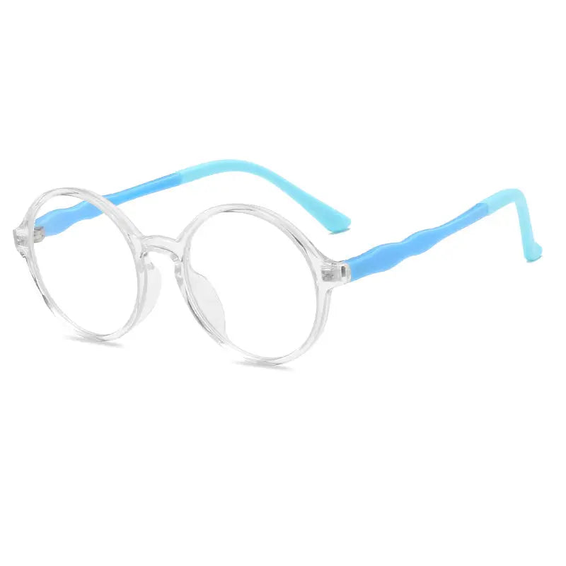 New Kids' Round Frame Anti-blue Flat Mirror Tr90 Colorful Kids' Glasses for Students eprolo