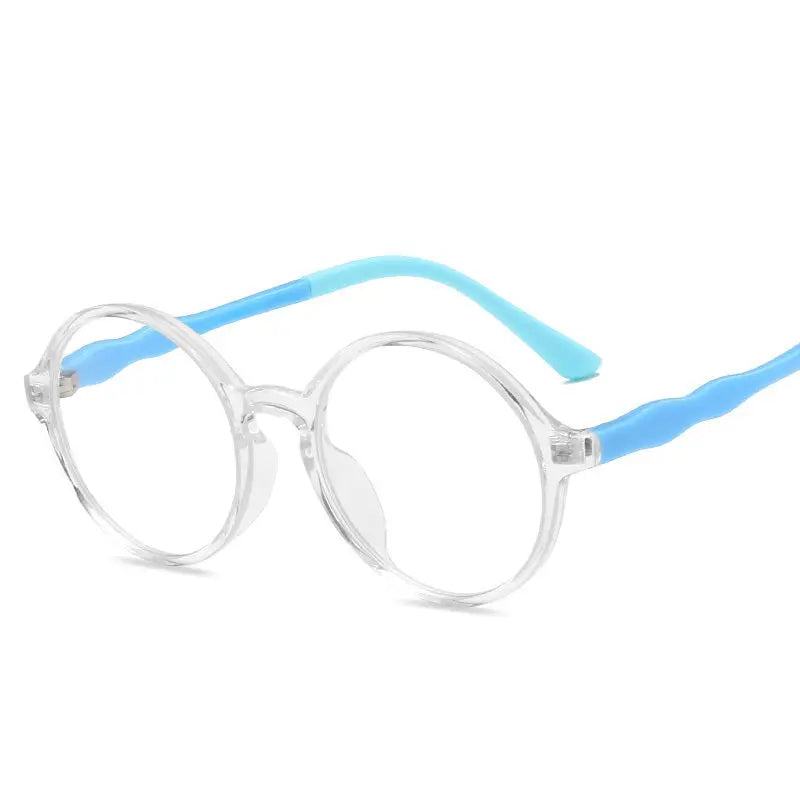 New Kids' Round Frame Anti-blue Flat Mirror Tr90 Colorful Kids' Glasses for Students eprolo